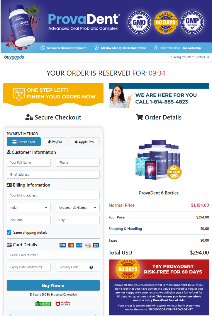 ProvaDent checkout